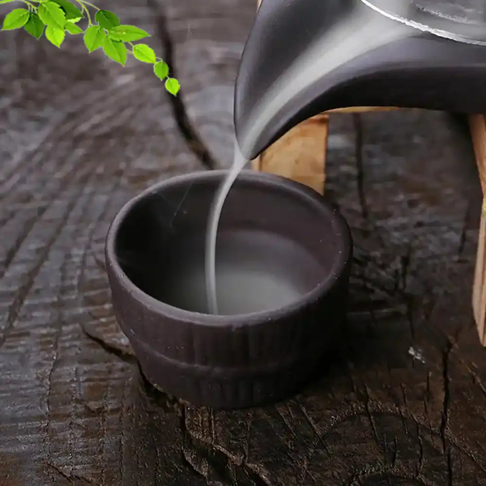 Ceramic Millstone Waterfall Backflow Incense Burner with Acrylic Windproof