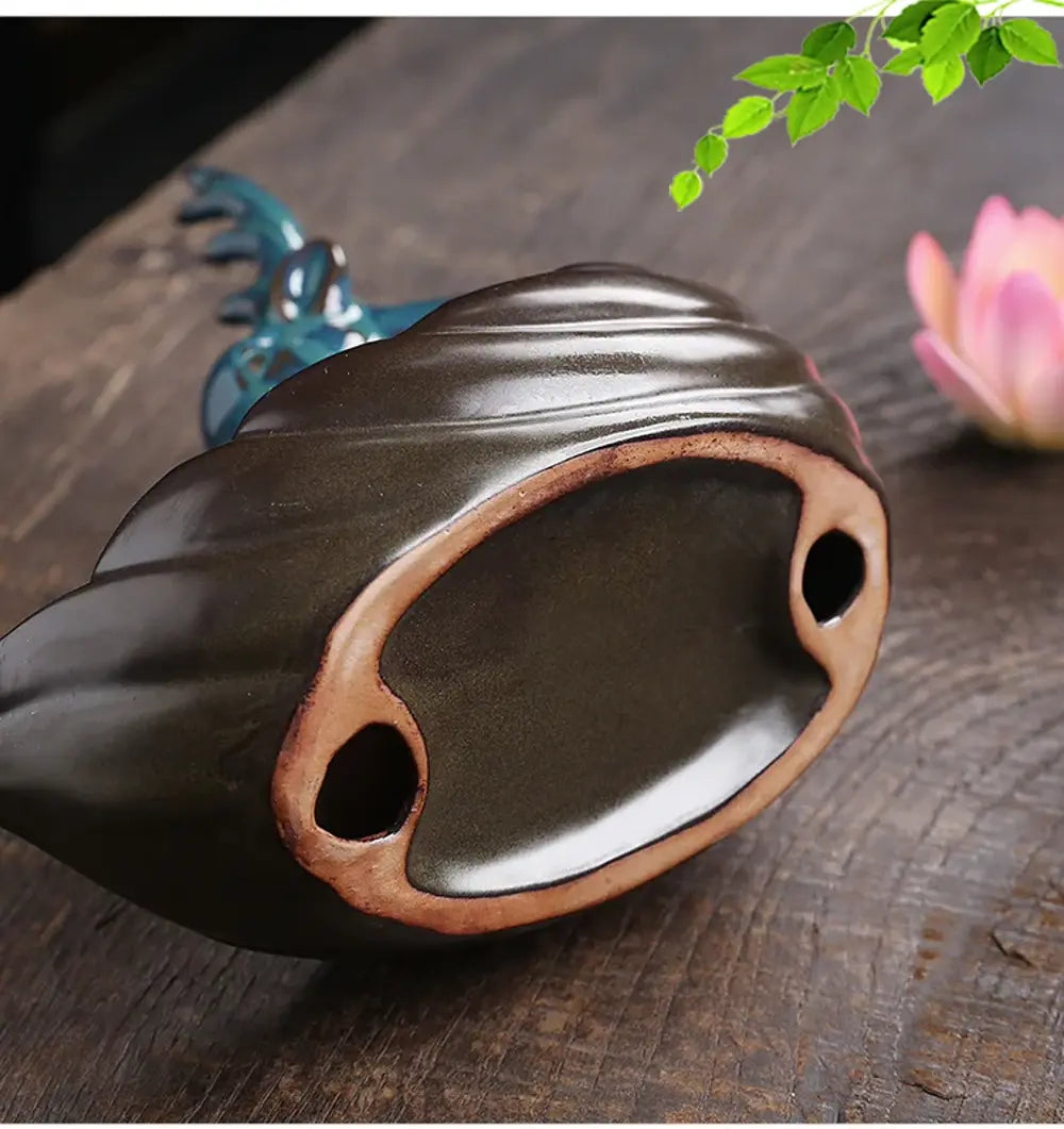 Exquisite Deer-Shaped Lotus Backflow Incense Burner - Ceramic Incense Waterfall