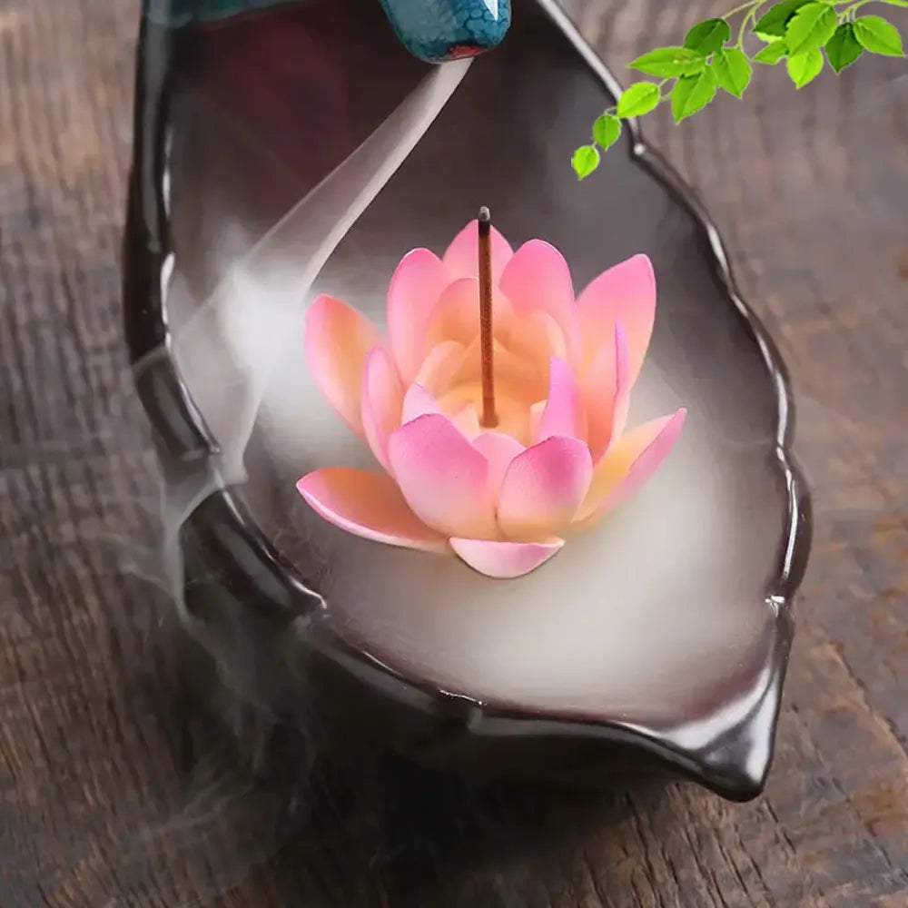Exquisite Deer-Shaped Lotus Backflow Incense Burner - Ceramic Incense Waterfall