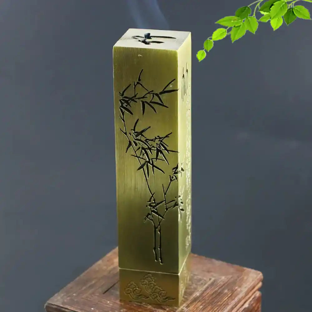 Porte-encens vertical Heart Sutra - Conception creuse en alliage, compatible avec les bâtonnets d'encens