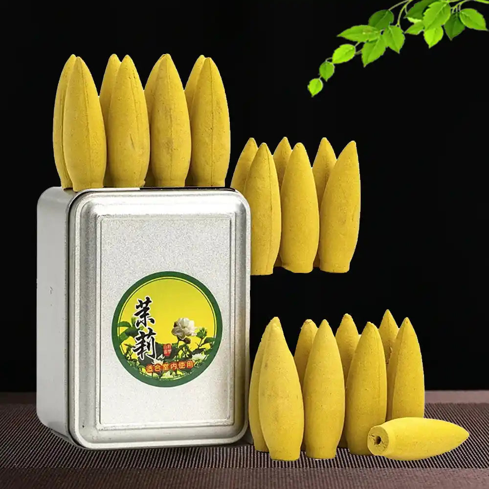 Oversized Waterfall Backflow Incense Cones - 20pcs/box Mixed Green Tea Rose Osmanthus