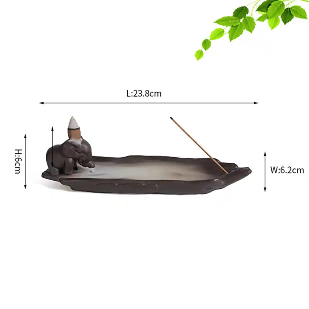 Purple Sand Backflow Incense Burner - Elephant Rhino Hippo Incense Holder