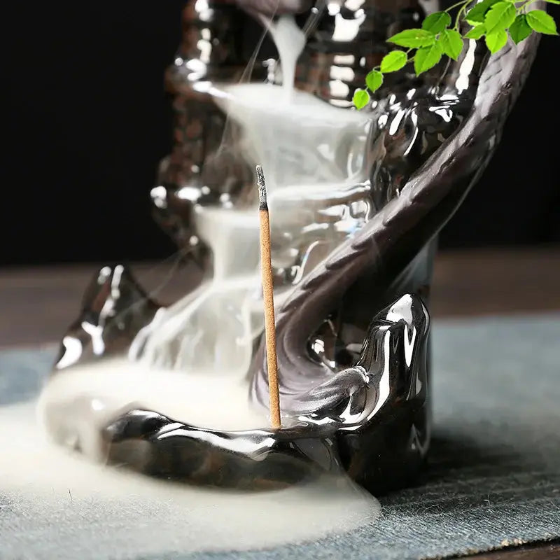 Vigilant Guardian Dragon Incense Burner Ceramic Pterosaur Waterfall Incense Burner