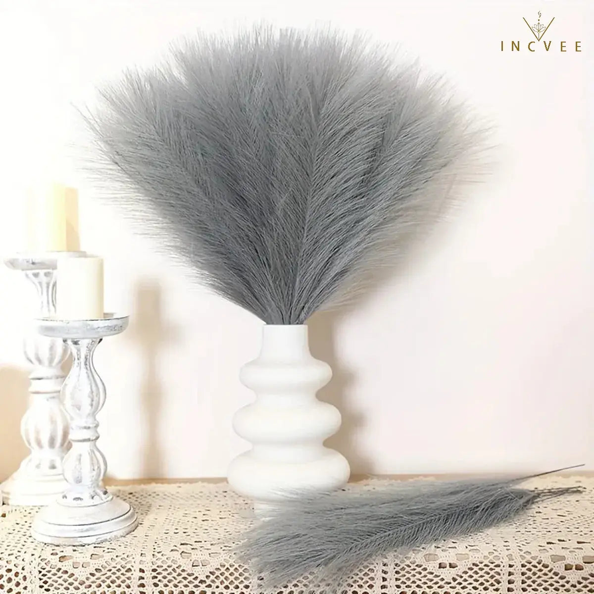 10/30 Stück 42 cm Mini-Kunstgras (Pampasgras) – Boho-Chic, flauschige Halme, warme, zeitlose Oase, Tischgröße