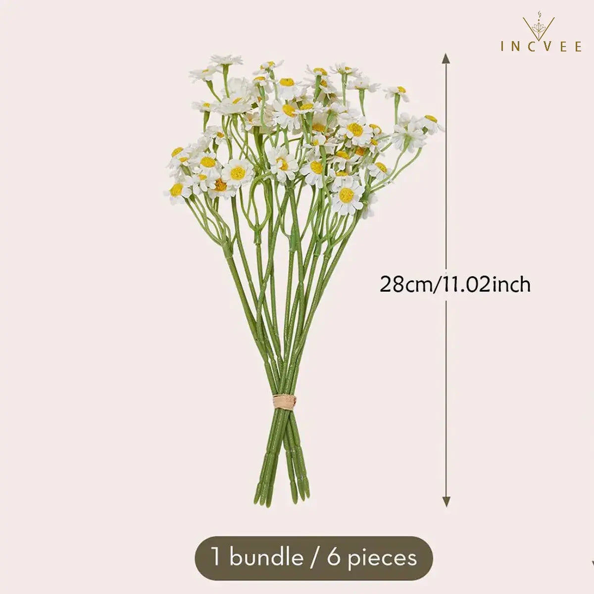 12 realistische Seiden-Gänseblümchen – Zarte Tischdekoration mit mehreren Stielen, biegsamer Draht, 26 cm