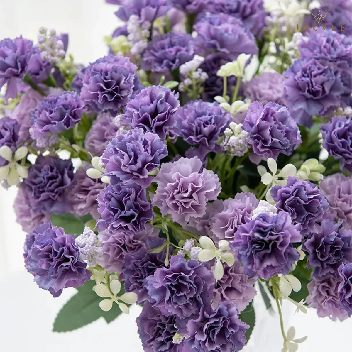 15-köpfiger Seidennelkenstrauß – Mehrarmiger DIY-Blumenstrauß für Bögen und Girlanden, weich, 30 cm
