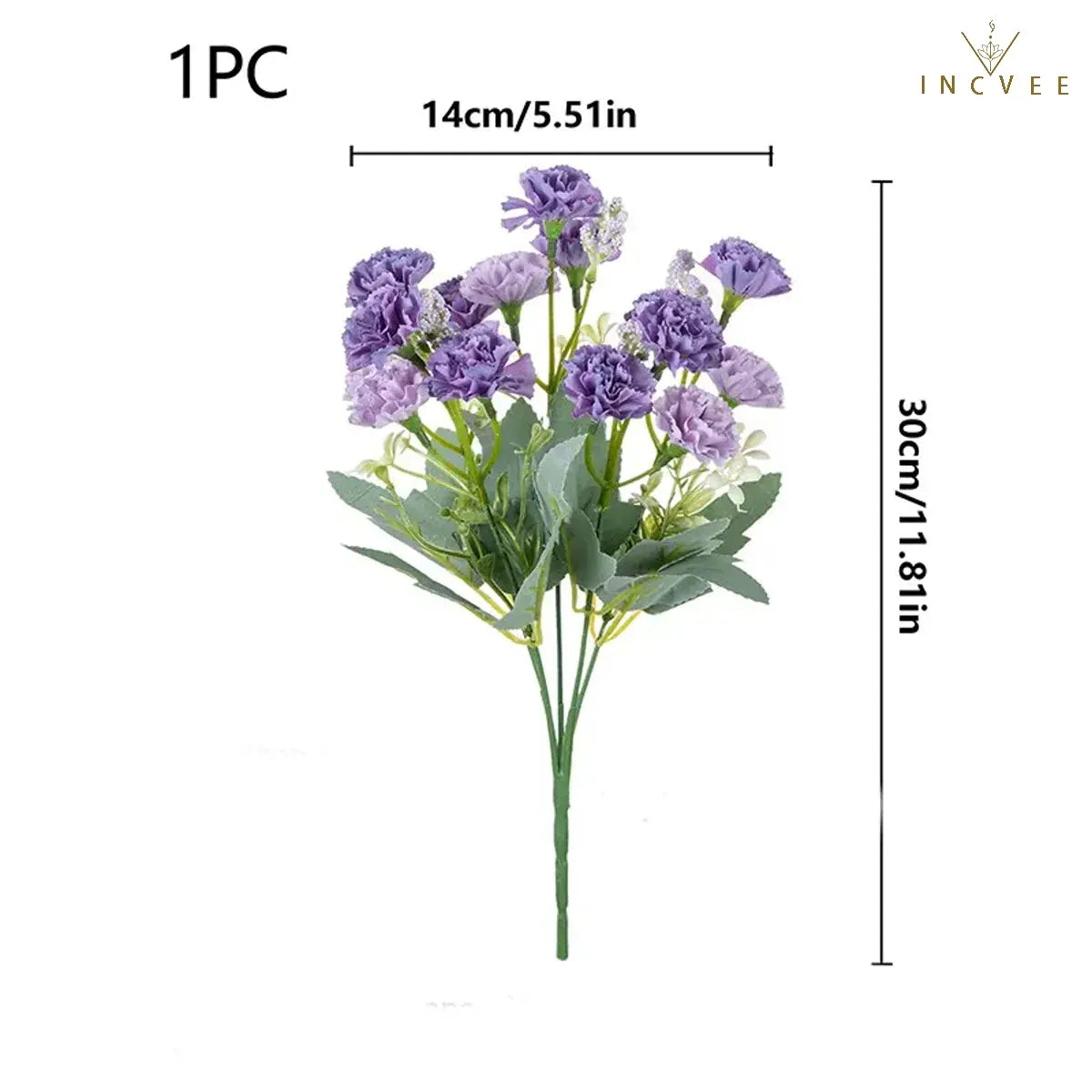 15-köpfiger Seidennelkenstrauß – Mehrarmiger DIY-Blumenstrauß für Bögen und Girlanden, weich, 30 cm