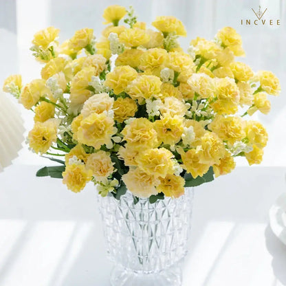 15-köpfiger Seidennelkenstrauß – Mehrarmiger DIY-Blumenstrauß für Bögen und Girlanden, weich, 30 cm