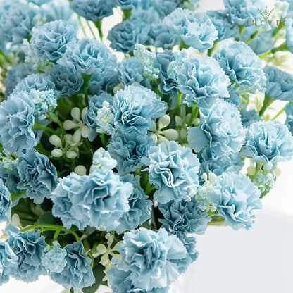 15-köpfiger Seidennelkenstrauß – Mehrarmiger DIY-Blumenstrauß für Bögen und Girlanden, weich, 30 cm