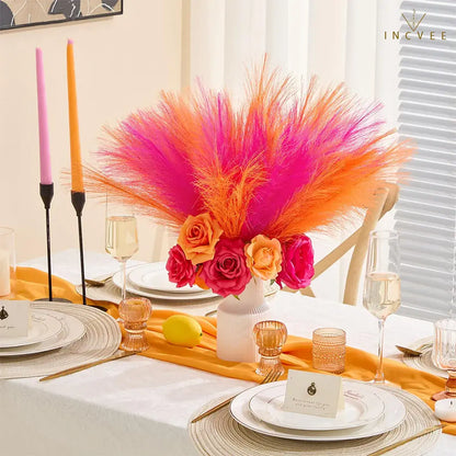 20 Stück 55 cm langes künstliches Pampasgras – Boho-Chic, farbenfrohe Schilfhalme, warme, zeitlose Oase, flauschige, nicht haarende Halme