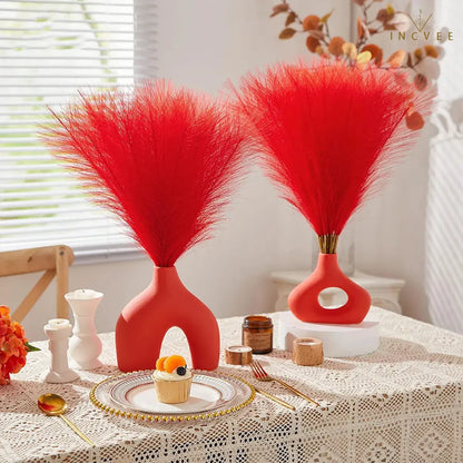 20 Stück 55 cm langes künstliches Pampasgras – Boho-Chic, farbenfrohe Schilfhalme, warme, zeitlose Oase, flauschige, nicht haarende Halme