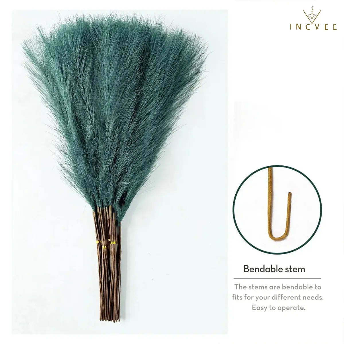 20 Stück 55 cm langes künstliches Pampasgras – Boho-Chic, farbenfrohe Schilfhalme, warme, zeitlose Oase, flauschige, nicht haarende Halme