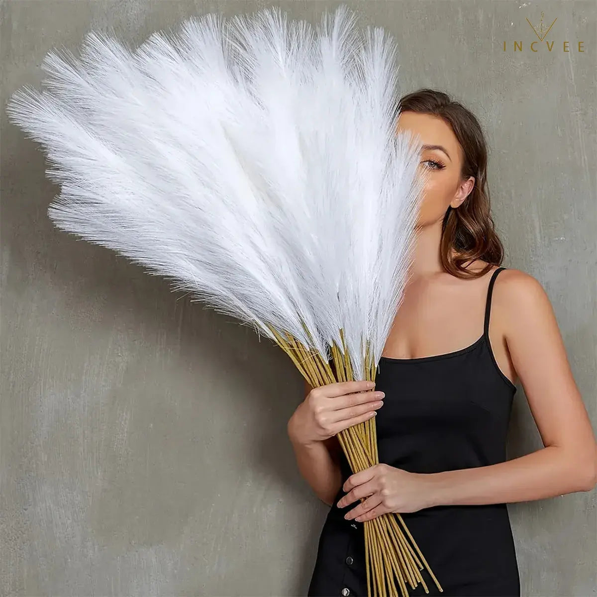 20 Stück 55 cm langes künstliches Pampasgras – Boho-Chic, farbenfrohe Schilfhalme, warme, zeitlose Oase, flauschige, nicht haarende Halme