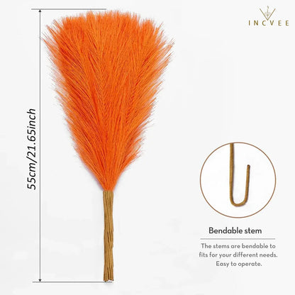 20 Stück 55 cm langes künstliches Pampasgras – Boho-Chic, farbenfrohe Schilfhalme, warme, zeitlose Oase, flauschige, nicht haarende Halme