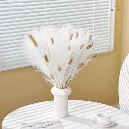 20 Stück 55 cm langes künstliches Pampasgras – Boho-Chic, farbenfrohe Schilfhalme, warme, zeitlose Oase, flauschige, nicht haarende Halme