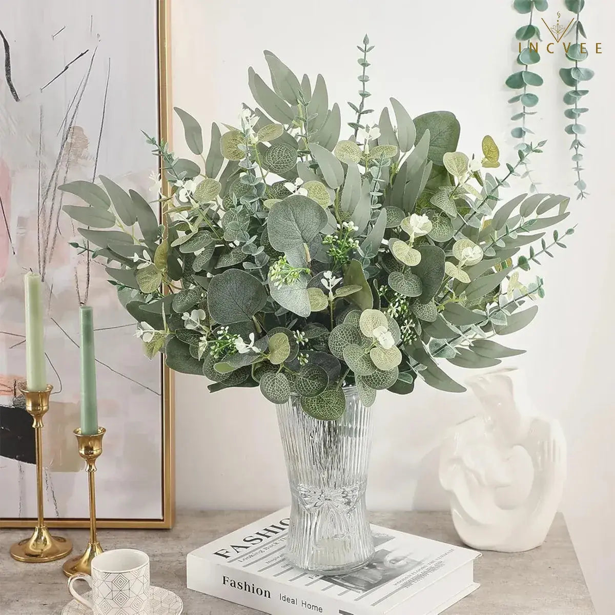 20 künstliche Eukalyptuszweige (gemischt) – 4 Sorten, biegsam, minimalistisch