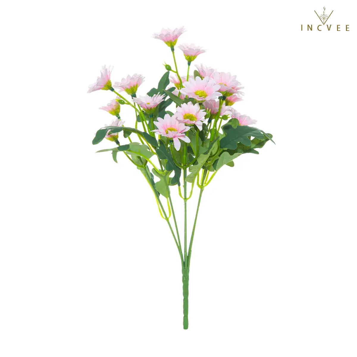 Künstliche Seiden-Gänseblümchen (21 Köpfe) für den Außenbereich – farbecht, biegsame Drahtstiele, 32 cm, kleine Wildblumen