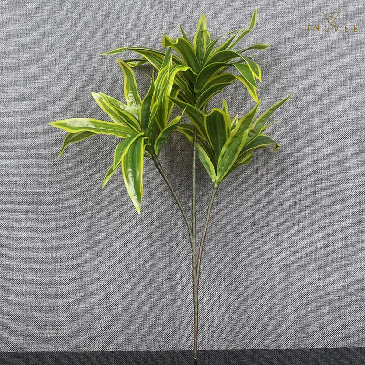 Künstliche Dracaena Reflexa mit 3 Köpfen – realistische Blätter, künstliche Pflanzen, Vasengrün, 36 cm