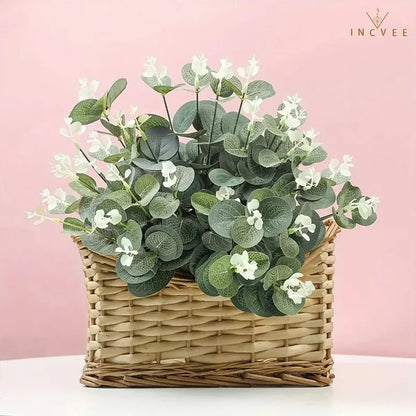 Künstlicher Eukalyptus in 4 verschiedenen Ausführungen – Silberdollar-Blatt, Babyblaues Blatt, biegsame Drahtstiele, 5/10/20 Stück