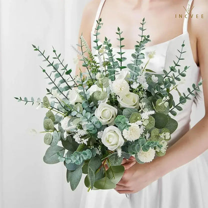Künstlicher Eukalyptus in 4 verschiedenen Ausführungen – Silberdollar-Blatt, Babyblaues Blatt, biegsame Drahtstiele, 5/10/20 Stück