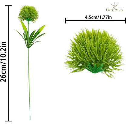 5/10 realistische, flauschige Löwenzahn-Bouquets aus PE – luftige Pompon-Blumen, biegsamer Drahtstiel, 26 cm