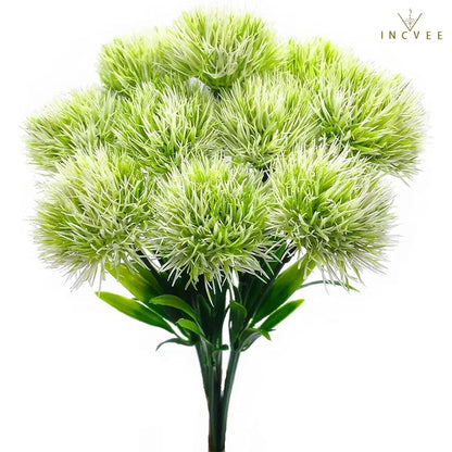 5/10 realistische, flauschige Löwenzahn-Bouquets aus PE – luftige Pompon-Blumen, biegsamer Drahtstiel, 26 cm