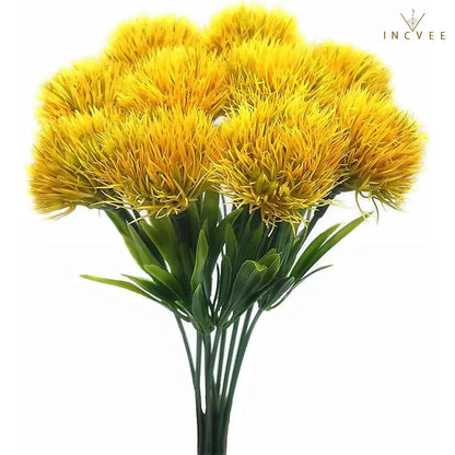 5/10 realistische, flauschige Löwenzahn-Bouquets aus PE – luftige Pompon-Blumen, biegsamer Drahtstiel, 26 cm