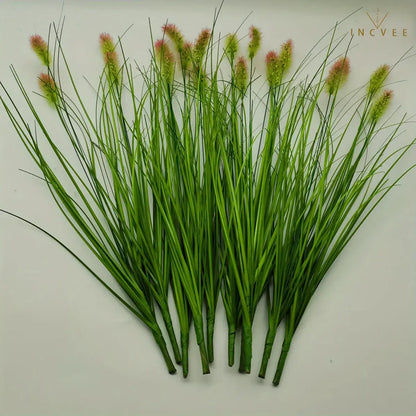 6-teiliges Setaria-Kunstgras-Set – üppige, zweiköpfige Halme, natürliche Gründekoration, 42 cm