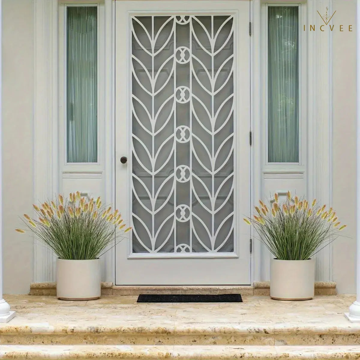 6-teiliges Setaria-Kunstgras-Set – üppige, zweiköpfige Halme, natürliche Gründekoration, 42 cm