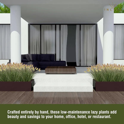 6-teiliges Setaria-Kunstgras-Set – üppige, zweiköpfige Halme, natürliche Gründekoration, 42 cm