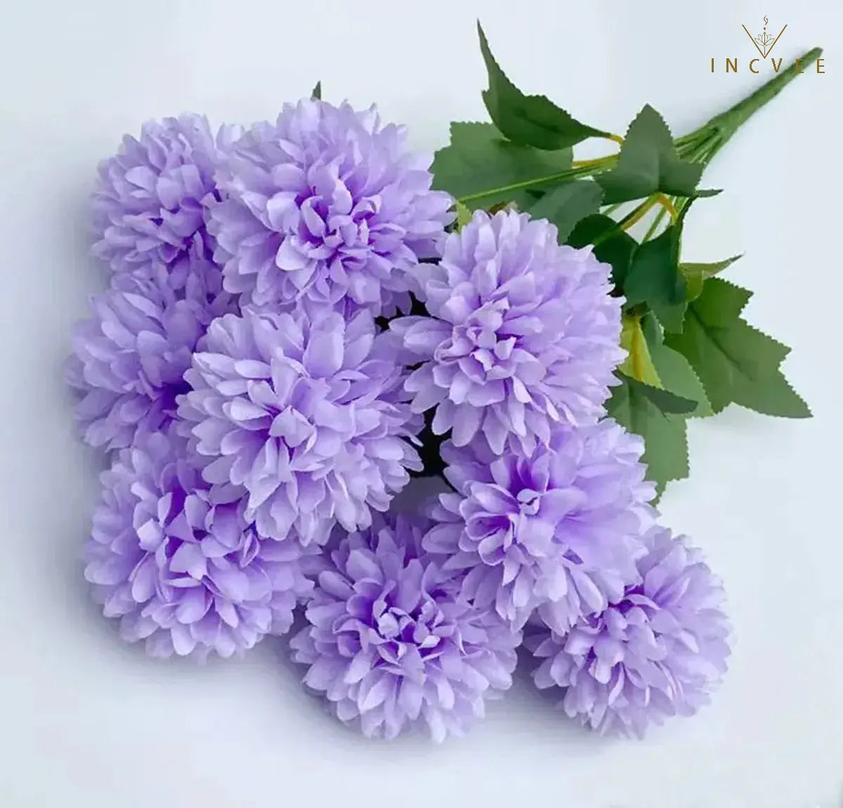 Seidenchrysanthemenstrauß mit 9 Köpfen – Lebendige, mehrfarbige Blumendekoration, weicher Griff, 42 cm