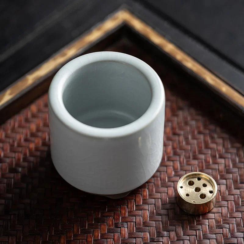 Ceramic Incense Burner Retro Minimalist Handmade Crackle Incense Holder