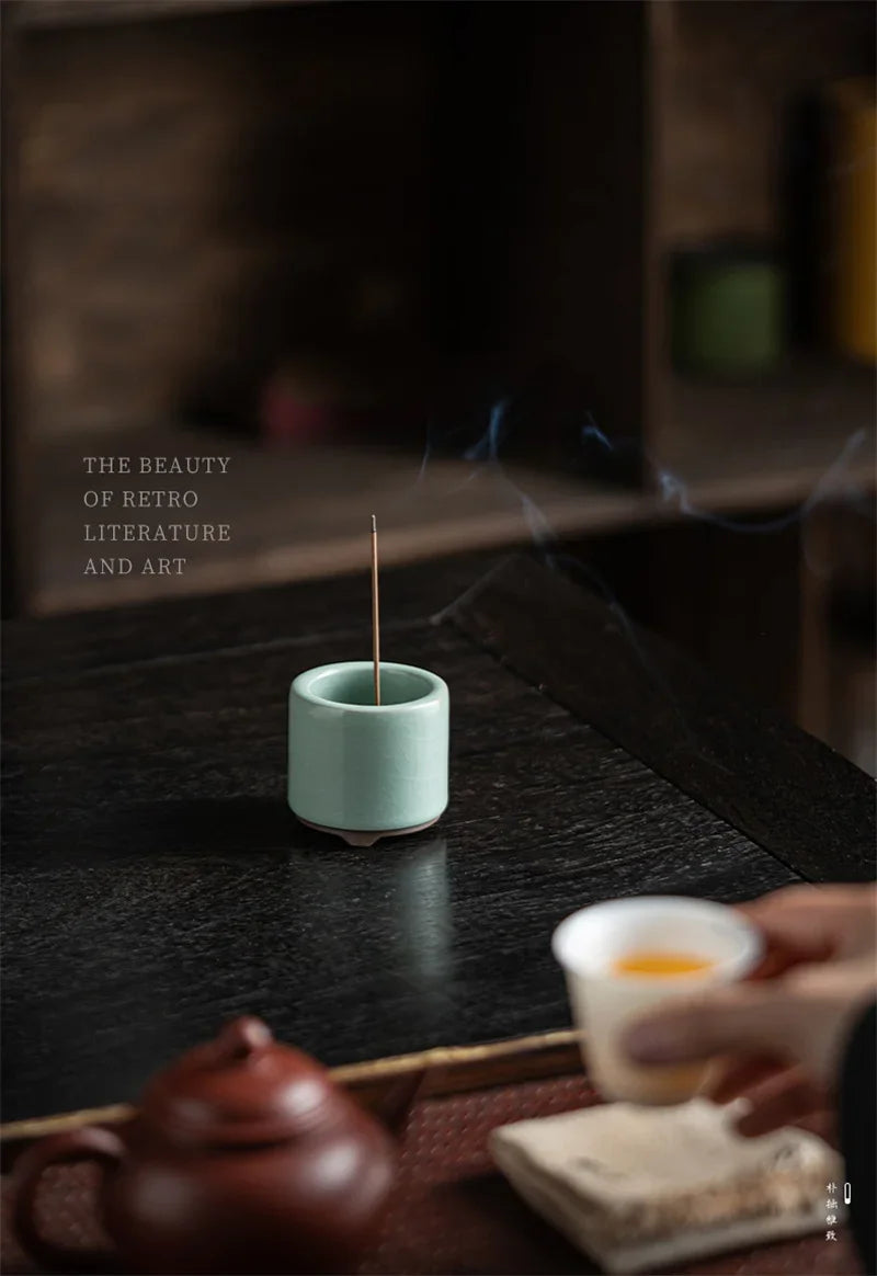 Ceramic Incense Burner Retro Minimalist Handmade Crackle Incense Holder