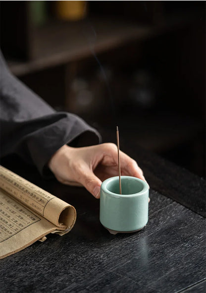 Ceramic Incense Burner Retro Minimalist Handmade Crackle Incense Holder