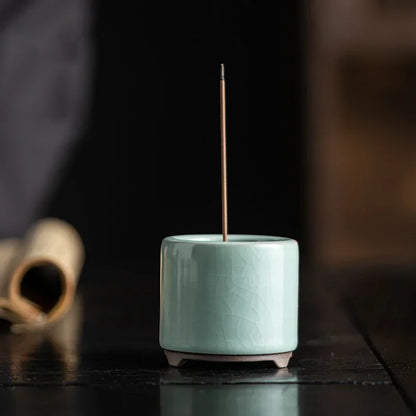 Ceramic Incense Burner Retro Minimalist Handmade Crackle Incense Holder