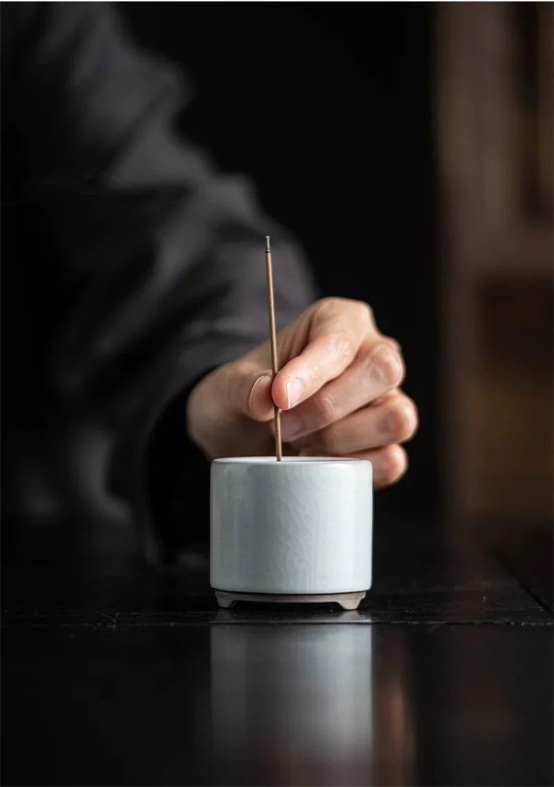 Ceramic Incense Burner Retro Minimalist Handmade Crackle Incense Holder