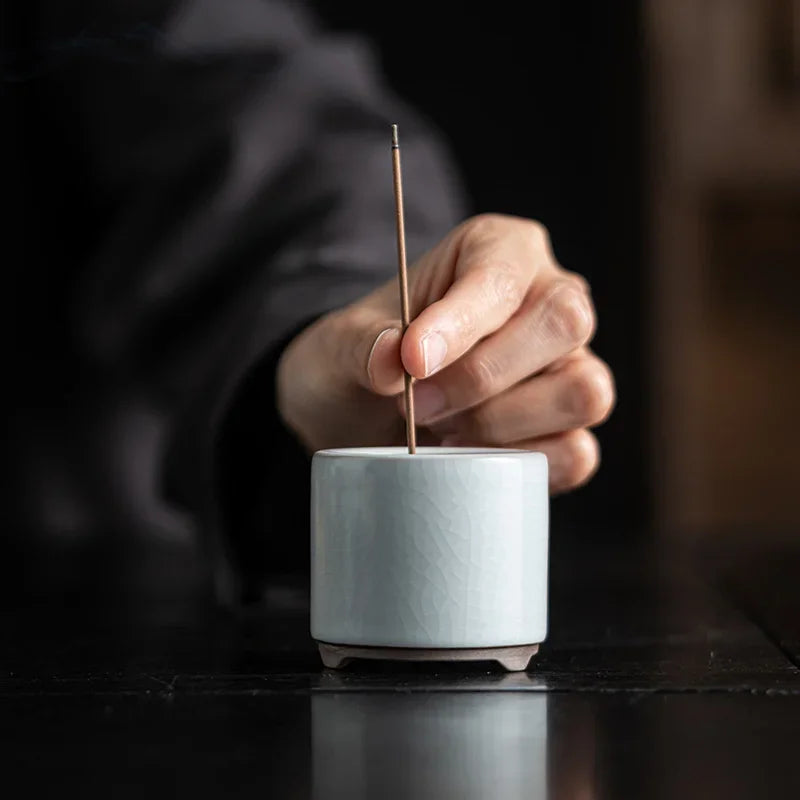 Ceramic Incense Burner Retro Minimalist Handmade Crackle Incense Holder