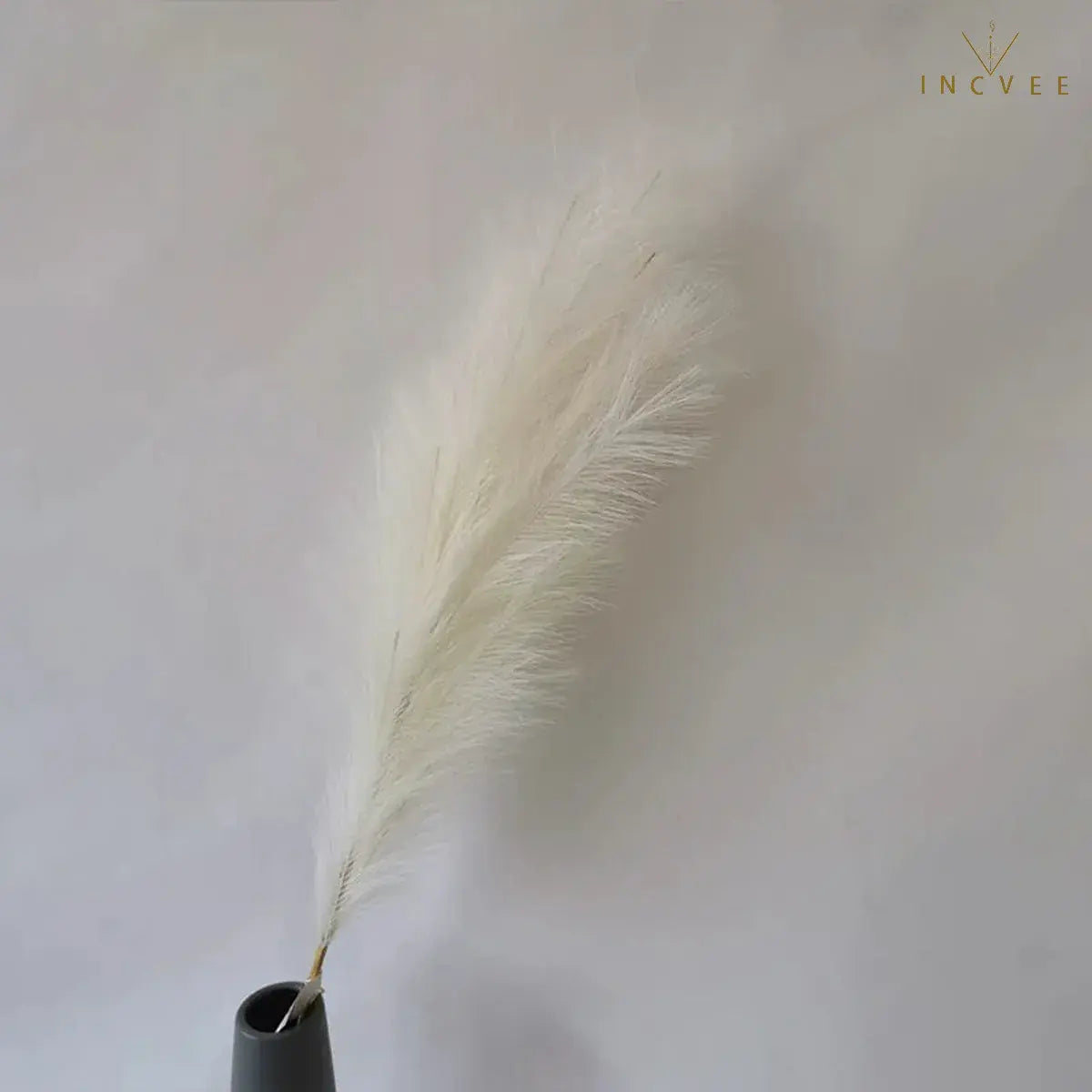 97cm Boho Chic Faux Pampas Grass - No-Shed Fluffy Plume, Warm Timeless Sanctuary, 9-Fork, 38" Single Stem