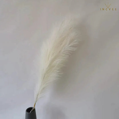 97cm Boho Chic Faux Pampas Grass - No-Shed Fluffy Plume, Warm Timeless Sanctuary, 9-Fork, 38" Single Stem