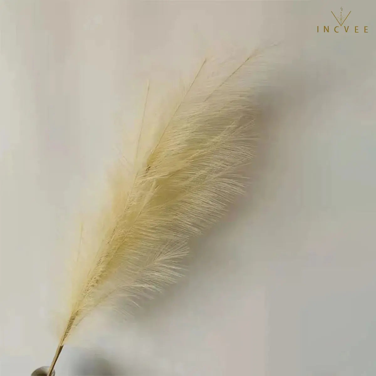 97cm Boho Chic Faux Pampas Grass - No-Shed Fluffy Plume, Warm Timeless Sanctuary, 9-Fork, 38" Single Stem