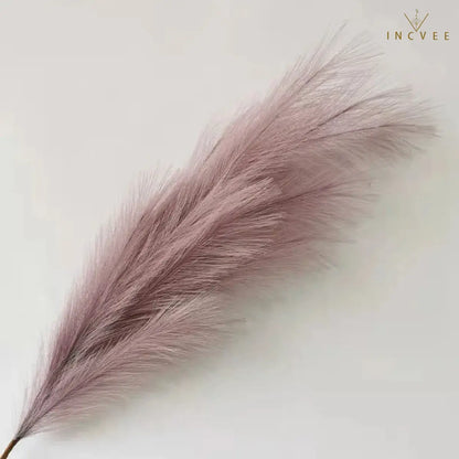 97cm Boho Chic Faux Pampas Grass - No-Shed Fluffy Plume, Warm Timeless Sanctuary, 9-Fork, 38" Single Stem