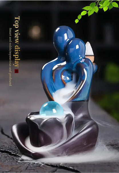 Ceramic Couple Hug Backflow Incense Burner - Incense Waterfall Love Statue