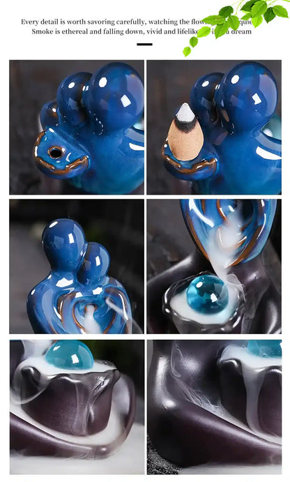 Ceramic Couple Hug Backflow Incense Burner - Incense Waterfall Love Statue