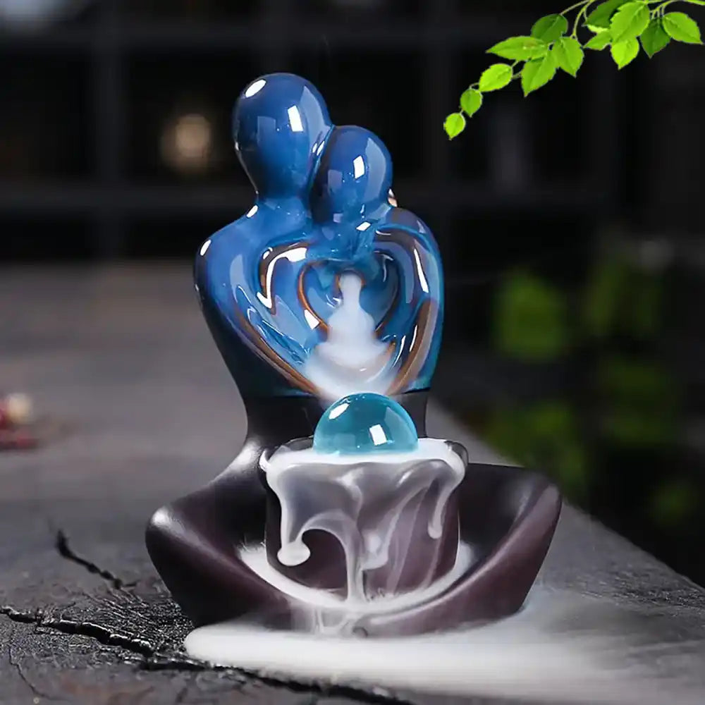 Ceramic Couple Hug Backflow Incense Burner - Incense Waterfall Love Statue