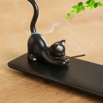 Ceramic Cute Cat Rabbit Incense Holder - Japanese Style Lovely Incense Stick Burner