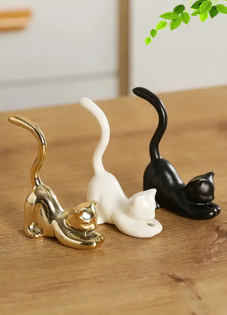 Ceramic Cute Cat Rabbit Incense Holder - Japanese Style Lovely Incense Stick Burner