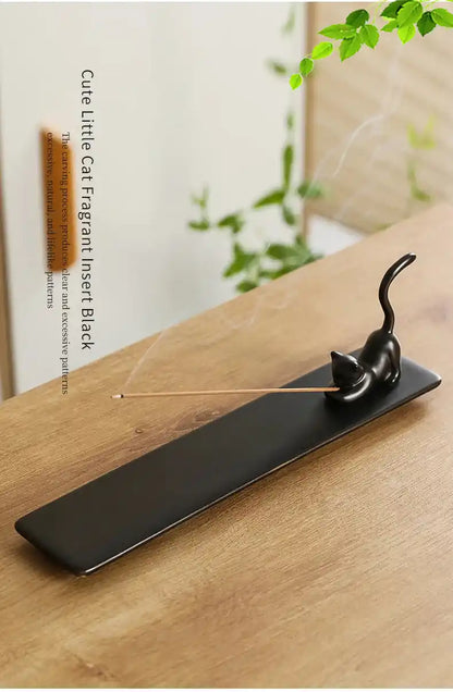 Ceramic Cute Cat Rabbit Incense Holder - Japanese Style Lovely Incense Stick Burner