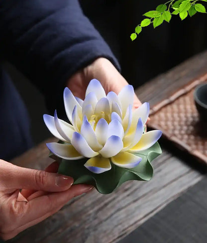 Ceramic Handicraft Lotus Incense Holder - Zen Lotus Incense Tray Ornaments