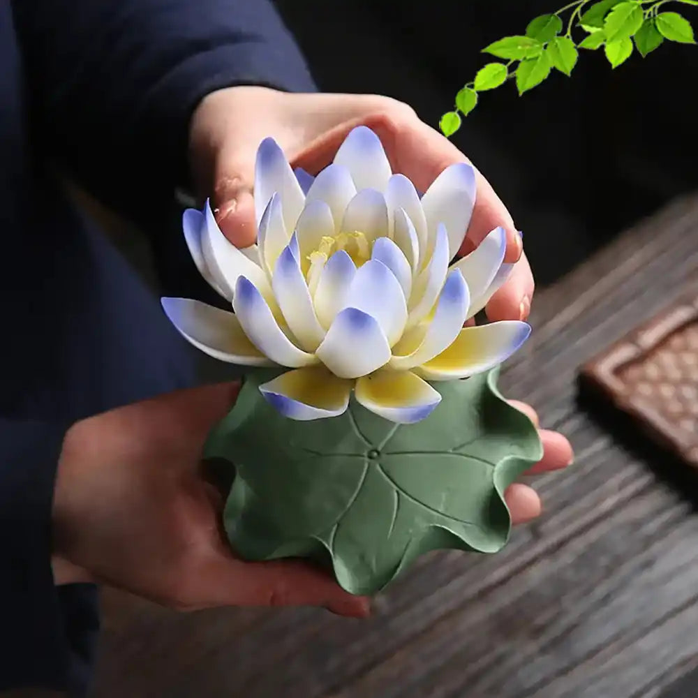 Ceramic Handicraft Lotus Incense Holder - Zen Lotus Incense Tray Ornaments