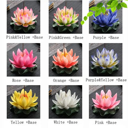 Ceramic Handicraft Lotus Incense Holder - Zen Lotus Incense Tray Ornaments